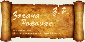 Zorana Popovac vizit kartica